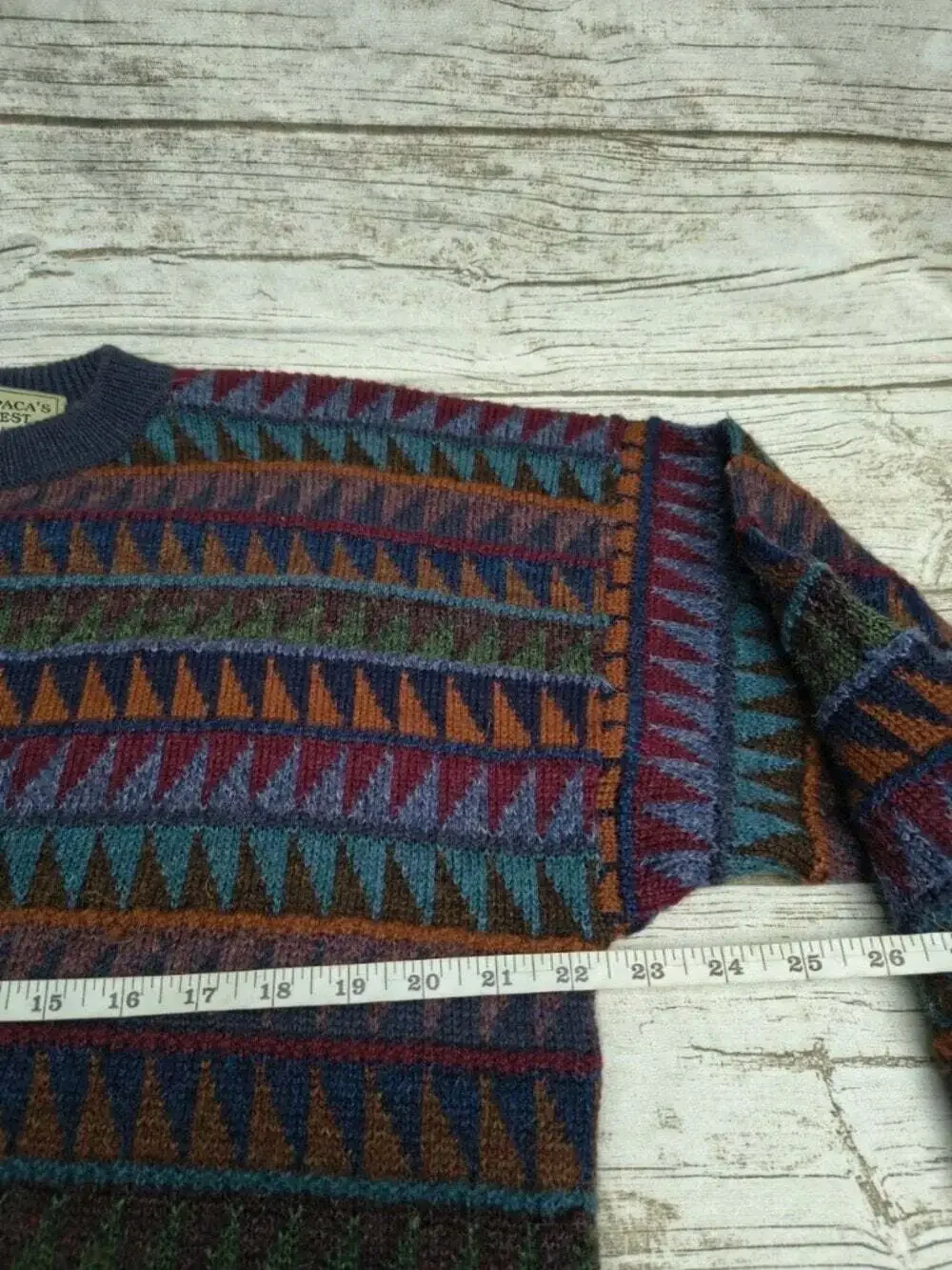 Alpaca's Best Peru 100% Baby Alpaca Geometric Sweater Size L